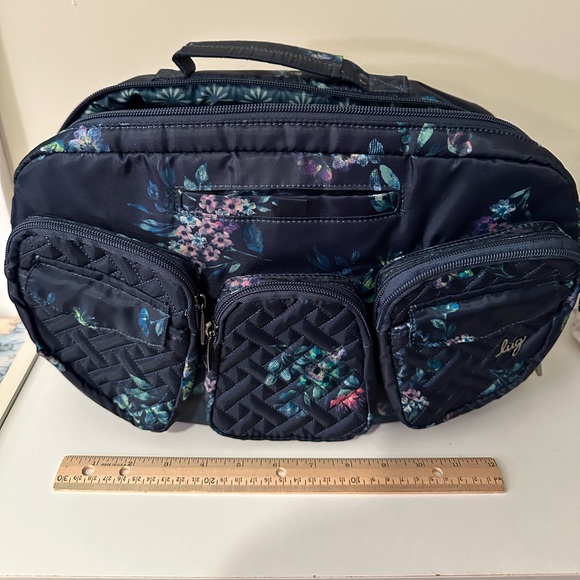 Lug Railcar Crossbody Bag in Bouquet Navy NWT - Picture 6 of 13